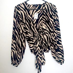 Express Blouse Wrap Tie Blouse (New)